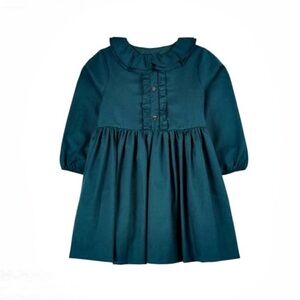 Jacadi Teal Green Ruffle Collar Dress
